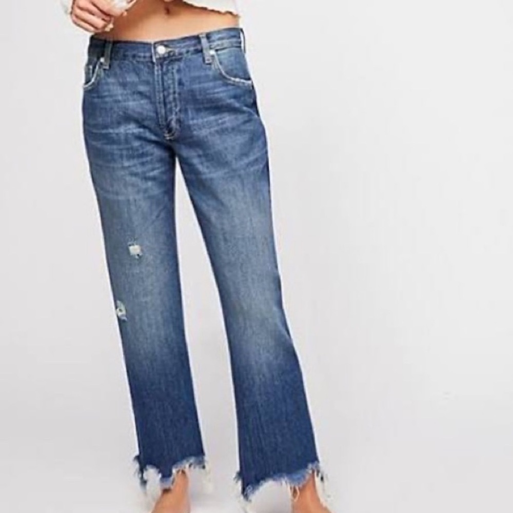 FREE PEOPLE x WE THE FREE ‘Maggie’ Mid-Rise Straight-Leg Jeans In Bondi Blue